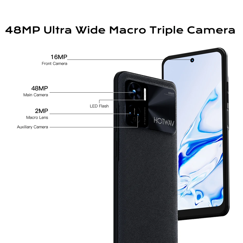 HOTWAV Note 12 Smartphone 6.8'' HD+ Android 13 8GB+128GB Octa Core Mobile Phone 48MP NFC 6180mAh PD3.0 20W Charging Cellphone